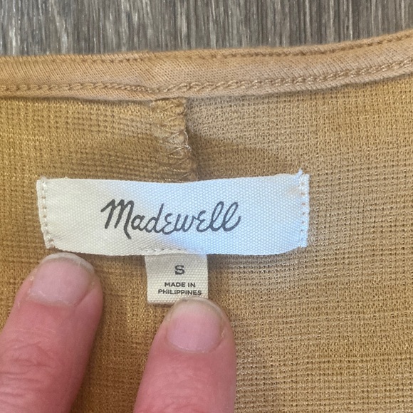 Madewell Tan Mini Wrap Dress size small - Picture 2 of 9